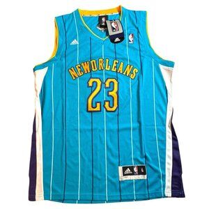 NWT Adidas Anthony Davis New Orleans Hornets #23 Jersey Blue Yellow Men's Size S